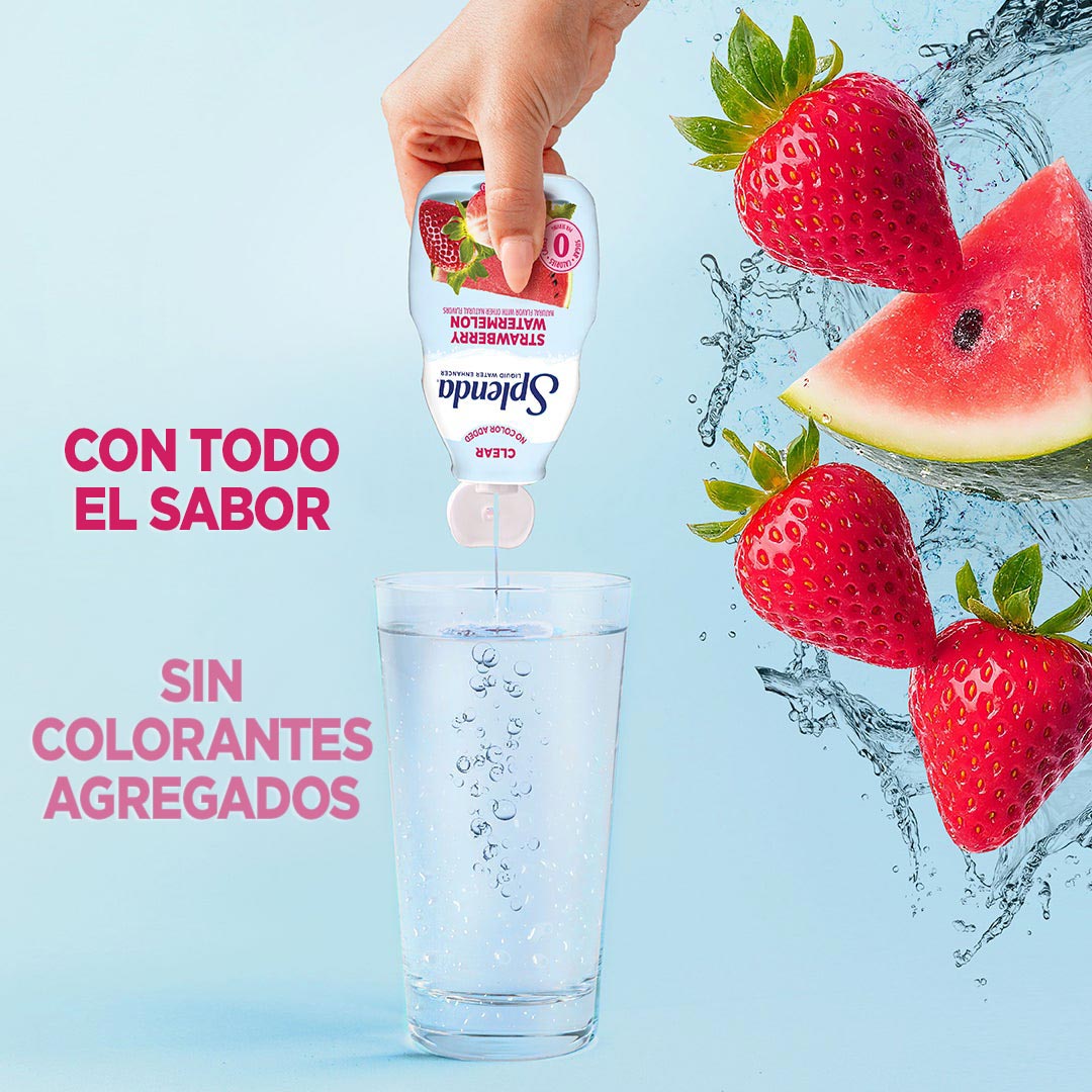 Splenda Potenciador de Agua Líquido Transparente de fresa y sandía