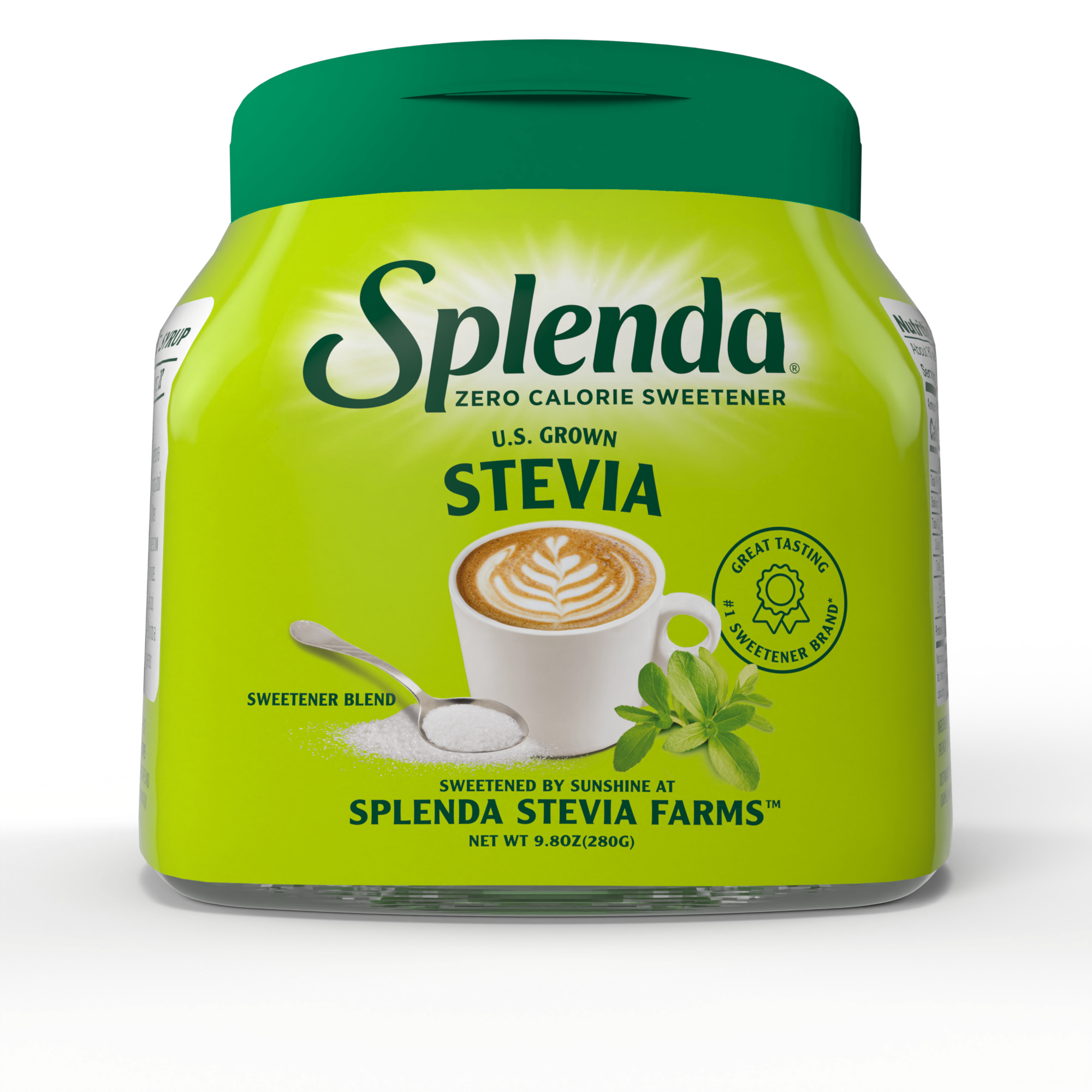Splenda Stevia Cultivada en EE. UU., frasco pequeño - Frente