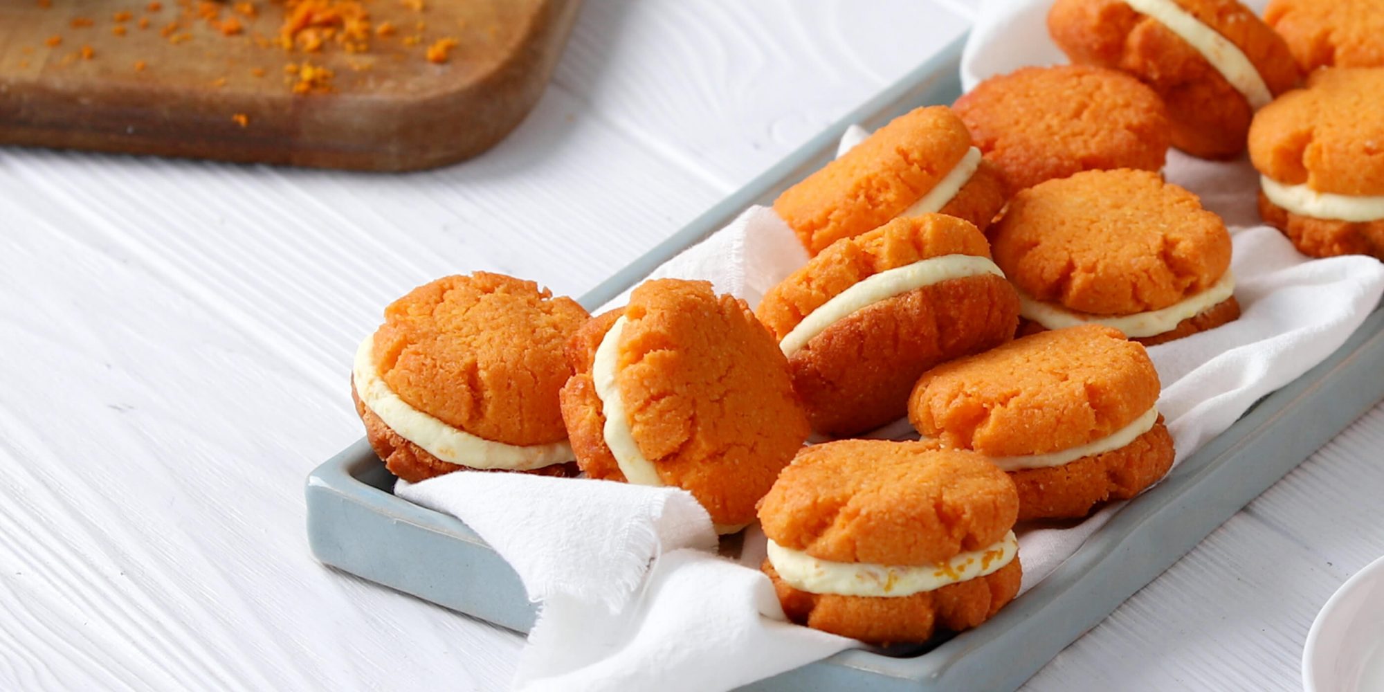 Keto Orange Cream Cookie Sandwiches