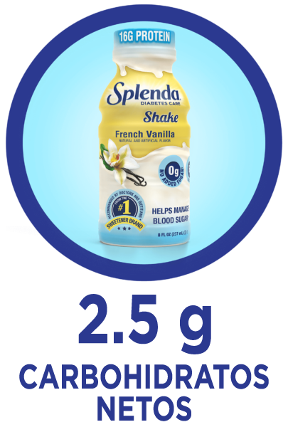 2.5g Net Carbs in a Splenda French Vanilla Diabetes Care Shake