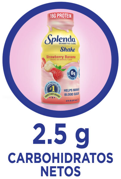 2.5g Net Carbs in a Splenda Strawberry Banana Diabetes Care Shake